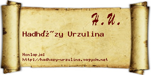 Hadházy Urzulina névjegykártya